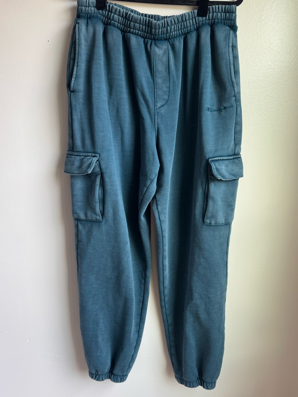 Champion Men's Teal Blue Cargo Sweatpants